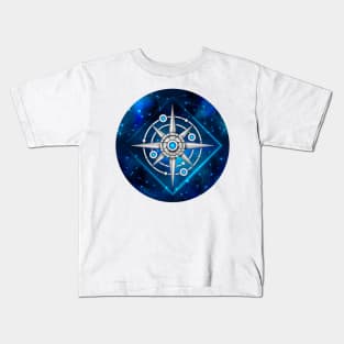 Endless Texture of Cosmic Universe with Ice Crystal Mechanical Stars Kids T-Shirt